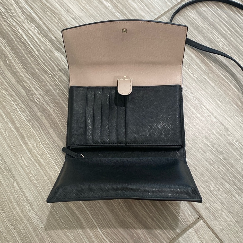 Kate Spade wallet crossbody purse nude and black - Picture 4 of 6
